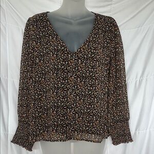 Madewell Georgette Floral V-Neck Button-Front Blouse Size 14